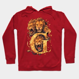 Four Lions and the Letter G - Fantasy Hoodie